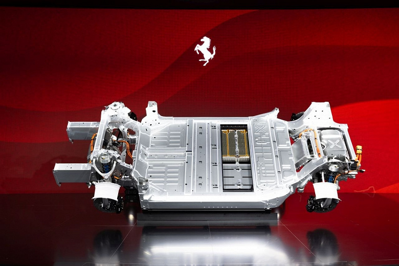 Ferrari представила платформу Elettrica с четырьмя моторами и мощностью более 1000 л.с. для первого электрического автомобиля